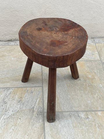 Kruk - Hout - driepotenstatief, Antiek en Kunst