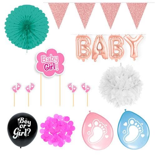 Gender Reveal Meisje Feestpakket, Hobby en Vrije tijd, Feestartikelen, Nieuw, Verzenden