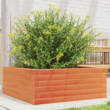 vidaXL Plantenbak 60x60x23 cm massief grenenhout wasbruin, Verzenden