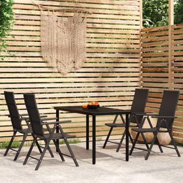 vidaXL 5-delige Tuinset zwart, Verzenden, Nieuw, Tuinset
