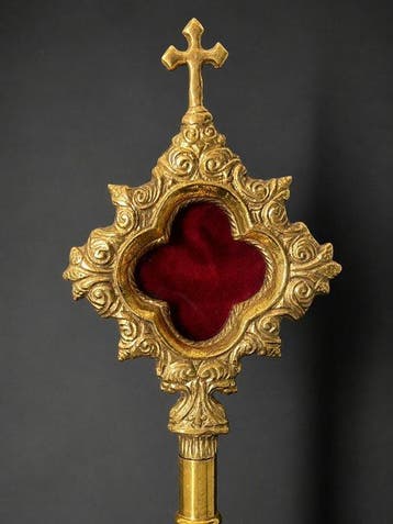 Reliekhouder - Verguld brons - 1850-1900 - Monstrans, Antiek en Kunst