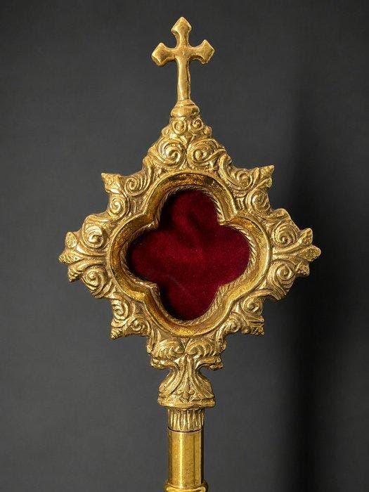 Reliekhouder - Verguld brons - 1850-1900 - Monstrans, Antiek en Kunst, Kunst | Niet-Westerse kunst