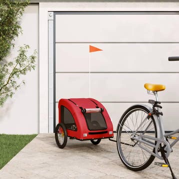 vidaXL Hondenfietstrailer oxford stof en ijzer rood, Verzenden, Nieuw