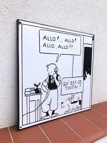 Plaque émaillée Tintin en Amérique - Les Émailleries belges