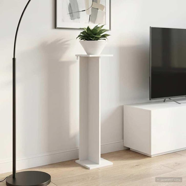 vidaXL Plantenstand 2 pcs Wit 25 x 25,5 x 100,5 cm, Tuin en Terras, Bloembakken en Plantenbakken, Nieuw, Verzenden