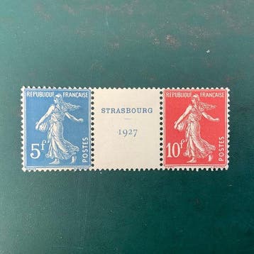 Frankrijk 1927 - Triptiek voor de expo van Straatsburg - MH, Postzegels en Munten, Gestempeld