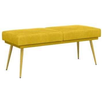 vidaXL Dubbel-laags bank Geel 120 x 45 x 46 cm Fluweel, Verzenden