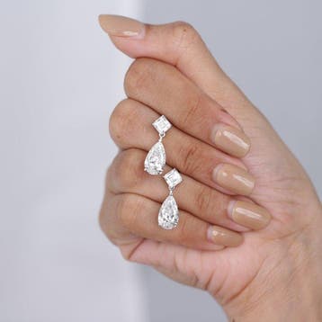 Oorbellen - 14 karaat Witgoud - 8.12ct. tw. Diamant, Nieuw
