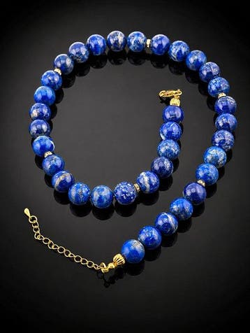 Natuurlijke lapis lazuli ketting - 925 sterlingzilver met
