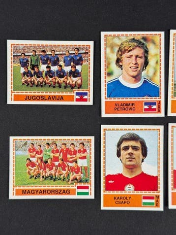 1980 Panini #213, 215/218, 220/222 Europa 80 - Jugoslavia &, Nieuw