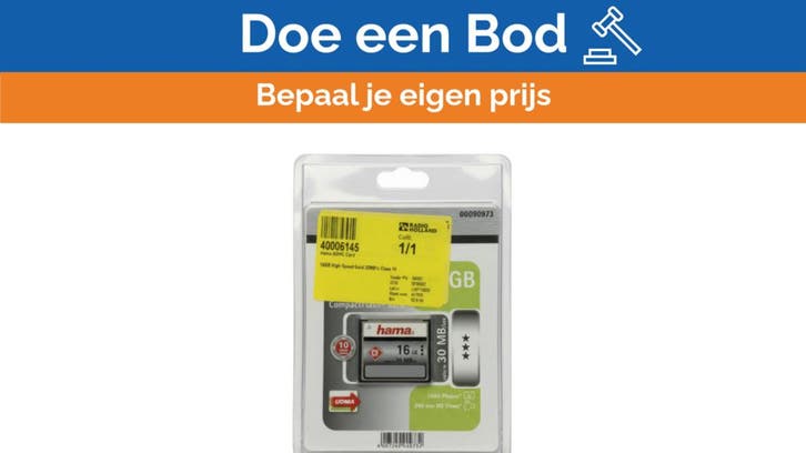 Bieden: Hama CompactFlash Card 16GB High Speed Gold 22MB/s, Watersport en Boten, Navigatiemiddelen en Scheepselektronica, Ophalen of Verzenden