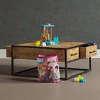 Salontafel Mangohout Lowen 80x80 cm, Huis en Inrichting, Tafels | Salontafels, Verzenden, Nieuw, Industriële meubels, Overige vormen