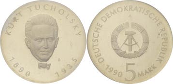 5 Mark 1990 Kurs- en Gedenkmunten, Verzenden, België