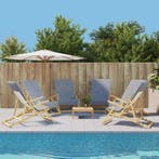 vidaXL Strandhanddoeken 6 st 400 g/m² 60x135 cm stof grijs, Huis en Inrichting, Verzenden, Nieuw