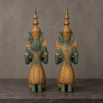 sculptuur, Vintage Teppanom - Temple guardians - 48 cm -, Antiek en Kunst
