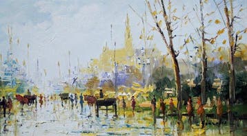 École espagnole (XX) - Reflets d’une promenade