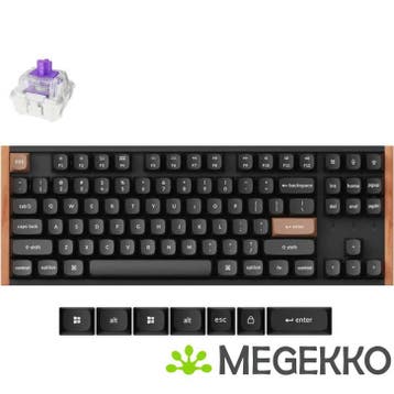 Keychron K8 HE Zwart Hout Magnetic Switch Draadloos Hall, Computers en Software, Verzenden, Nieuw