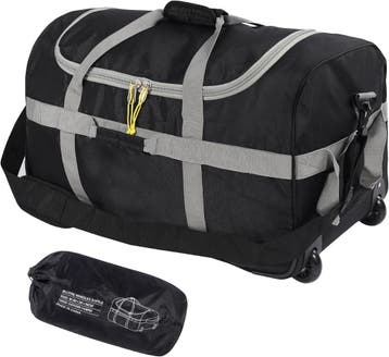 Opvouwbare Reistas 85L Zwart | Hoogwaardig & Duurzaam. De..., Wieltjes, 30 cm of meer, Verzenden, Zwart