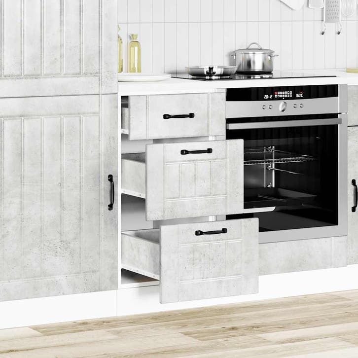 vidaXL Onderkast Lucca bewerkt hout betongrijs, Huis en Inrichting, Kasten | Overige, Nieuw, Verzenden