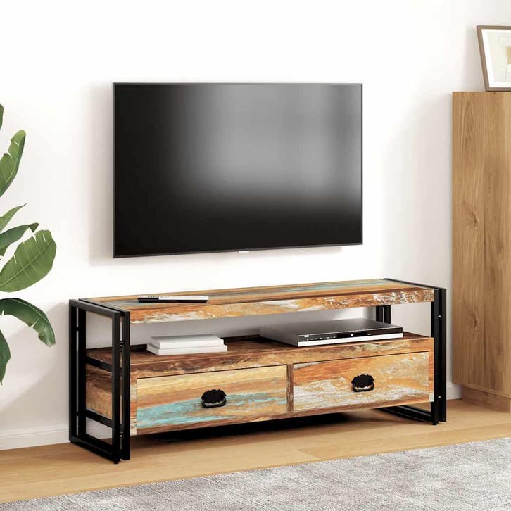 vidaXL Tv-meubel massief gerecycled hout, Huis en Inrichting, Kasten |Televisiemeubels, Nieuw, Verzenden