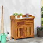 vidaXL Tuinkast met lade Naturel 78 x 36,5 x 78cm Massief, Verzenden, Nieuw