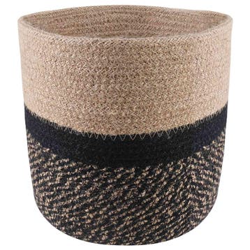 vidaXL Plantenpot Set 2 st Naturel en Zwart Ø 21 x 21 cm, Verzenden