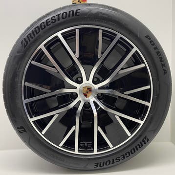 Porsche Macan (H2) 21 Design zwart/alu met zomerbanden NE0, Auto-onderdelen, Ophalen, Gebruikt, 295 mm, Banden en Velgen