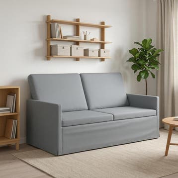 vidaXL 2-zitsbank / zetel Lichtgrijs 150 x 81 x 82 cm Stof, Huis en Inrichting, Verzenden, Nieuw