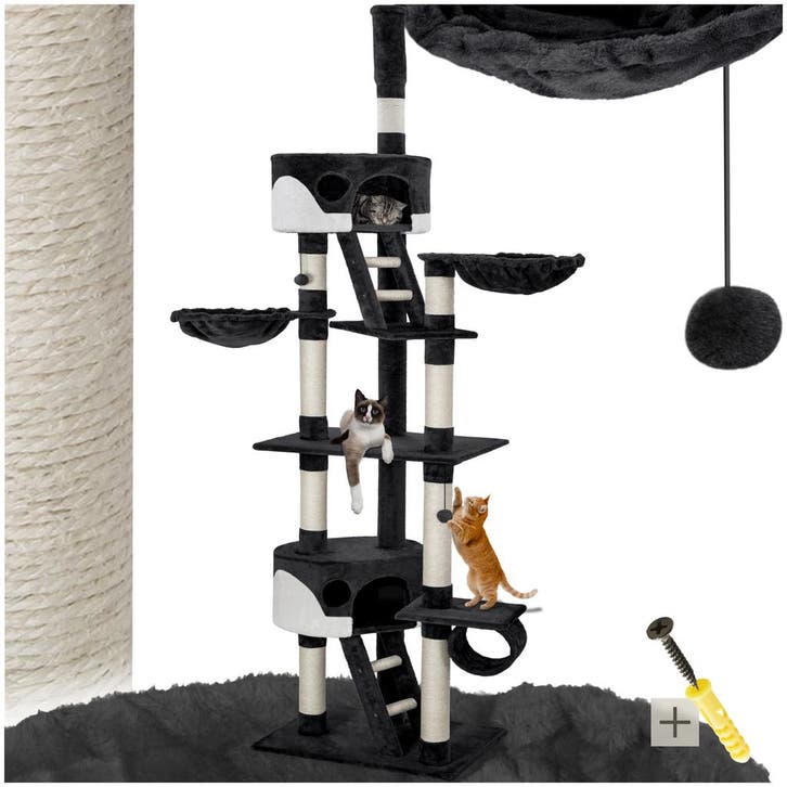 Krabpaal Hansi 260cm - zwart / wit, Dieren en Toebehoren, Katten-accessoires, Verzenden