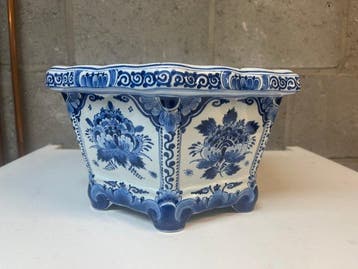 de Porceleyne fles - Jardinière - Aardewerk - Delft blauw