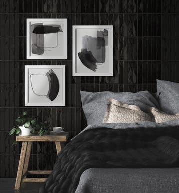 Handmade Trendy Black Hoogglans Wandtegel / Metro tegel /, Ophalen of Verzenden, Nieuw