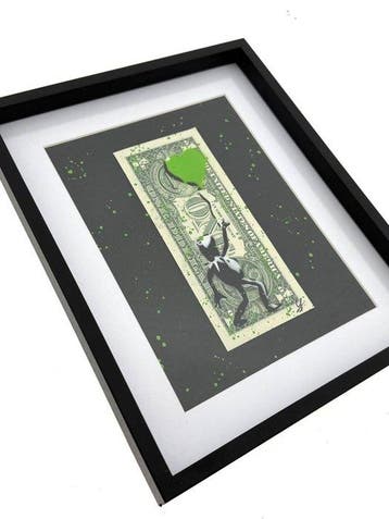 WhyCreationz (XX-XXI) - Kermit with the Balloon (Banksy, Antiek en Kunst