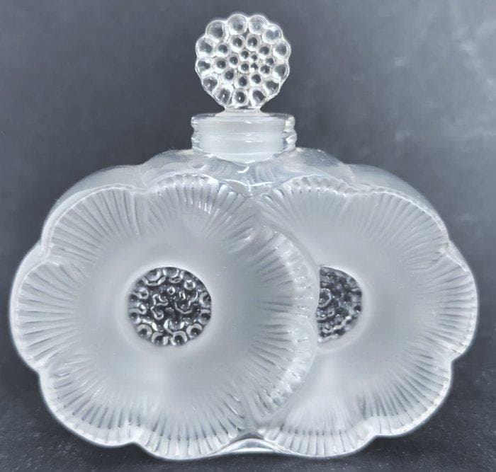 Decoratief ornament - Lalique - Twee bloemen - Frankrijk, Antiquités & Art, Curiosités & Brocante
