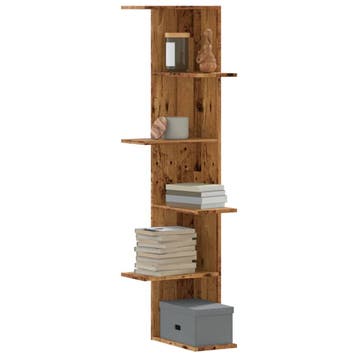vidaXL Hoekwandschap 36,5x36,5x140 cm bewerkt hout out, Verzenden