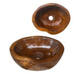 Lendo Online Vasque à Poser 30x25x12 cm Teck Ovale Marron, Bricolage & Construction