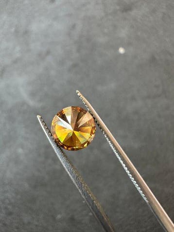 1 pcs Diamant (Couleur naturelle) - 1.02 ct - Rond - Fancy, Nieuw