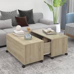 vidaXL Salontafel 75x75x38 cm bewerkt hout sonoma, Huis en Inrichting, Tafels | Salontafels, Verzenden, Nieuw