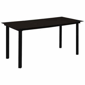 vidaXL Tuintafel 150x80x74 cm staal en glas zwart, Tuin en Terras, Tuintafels, Verzenden, Nieuw