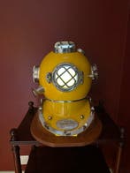 Duikhelm - (NO RESERVE) XXL DIVING HELMET AND LAMP - Staal,