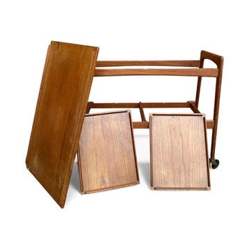 Samcom - Serveerwagen - Teak, Hout - vintage op twee niveaus