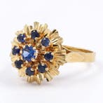 Ring - 18 karaat Geel goud - Saffier, Nieuw