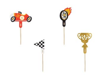 Race Cupcake Toppers 4st, Verzenden