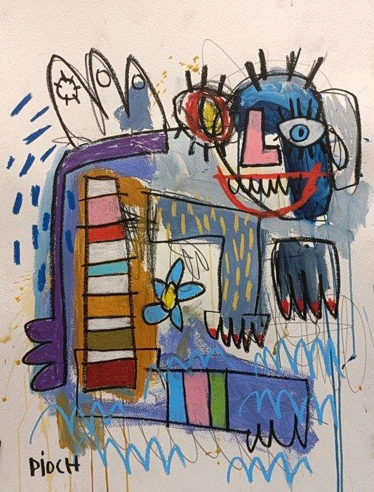 PIOCH - Sans titre, Antiek en Kunst, Kunst | Schilderijen | Modern