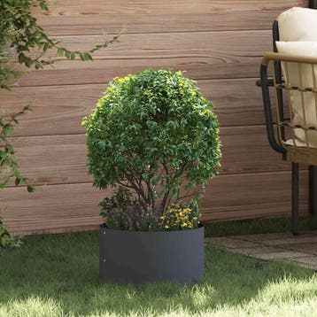vidaXL Plantenring Antraciet 30 x 30 x 20 cm Koudgewalst, Tuin en Terras, Verzenden, Nieuw