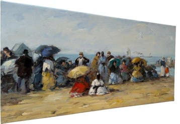 Camille Rousseau (1949) - Cabourg Plage – Élégantes au bord, Antiquités & Art