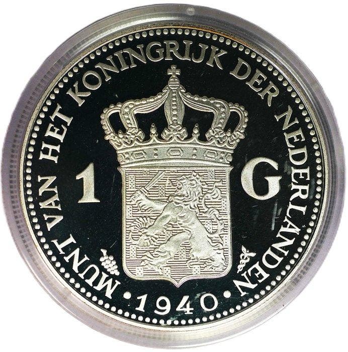 Nederland. Wilhelmina in Londen. 1 Gulden 1940 / WWII ISSUE, Postzegels en Munten, Munten | Nederland