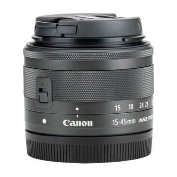 Canon EF-M 15-45mm f/3.5-6.3 IS STM met garantie, Ophalen of Verzenden, Gebruikt
