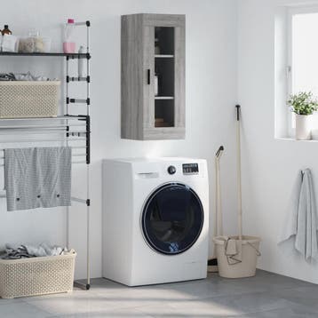 vidaXL Bovenkast 34,5x34x90 cm grijs sonoma eikenkleurig, Verzenden, Nieuw
