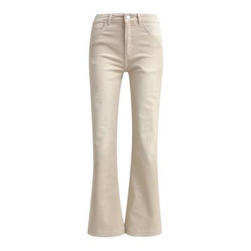 Milano Italy • beige flared jeans • 36, Bruin, Verzenden, Maat 36 (S), Milano Italy