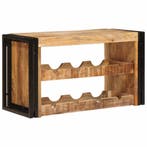 vidaXL Wijnrek Bruin 80 x 45 x 33 cm Massief Ruw Mango Hout, Verzenden, Nieuw